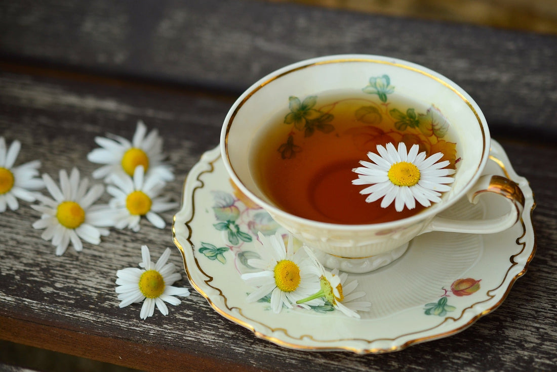 Tea in ceramic tea set