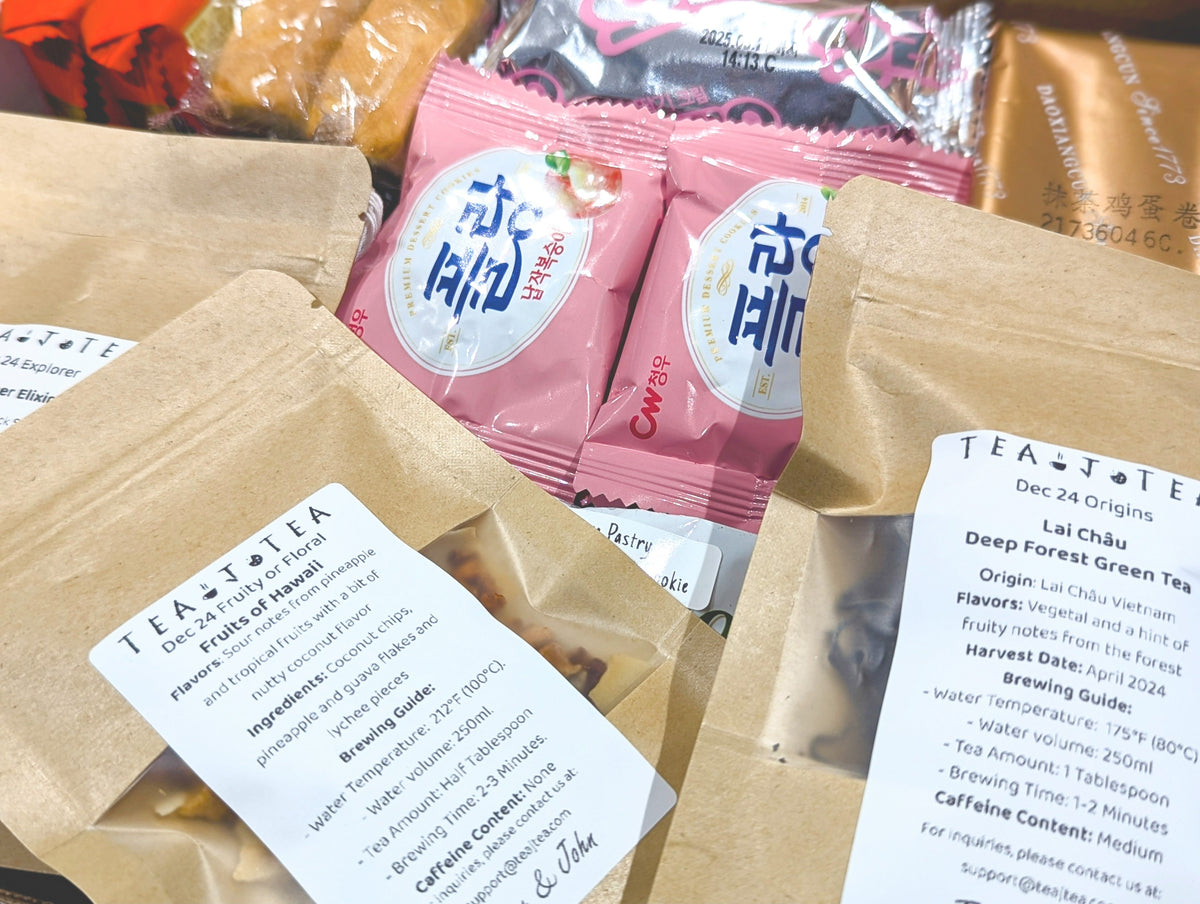 January 2025 Tea Box with Premium Teas and Pastries.