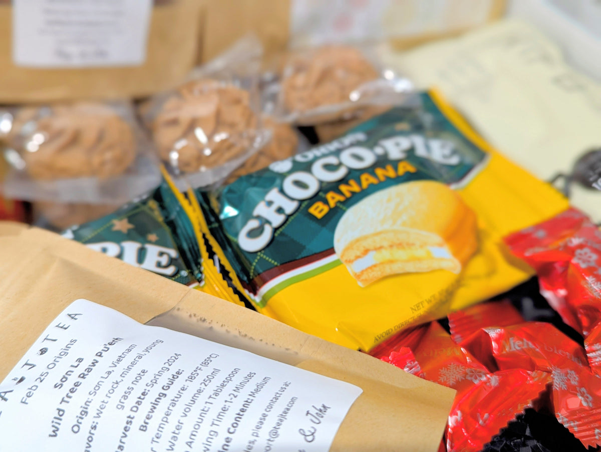 February 2025 Tea Box with Premium Teas and Pastries.