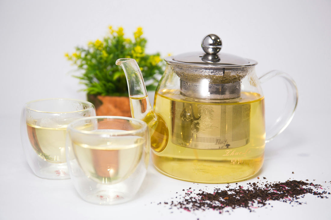 Rare green tea preparation set up