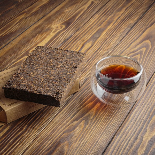 Pu-erh Tea in a clear class cup