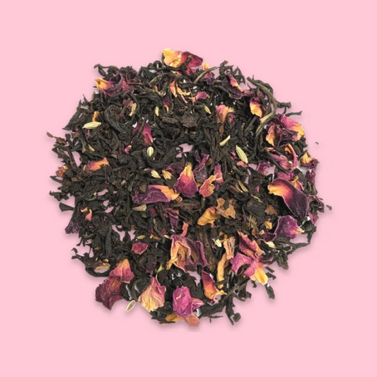Rose Fennel Tea: Bold Assam Black Tea with Floral Rose & Soothing Fennel